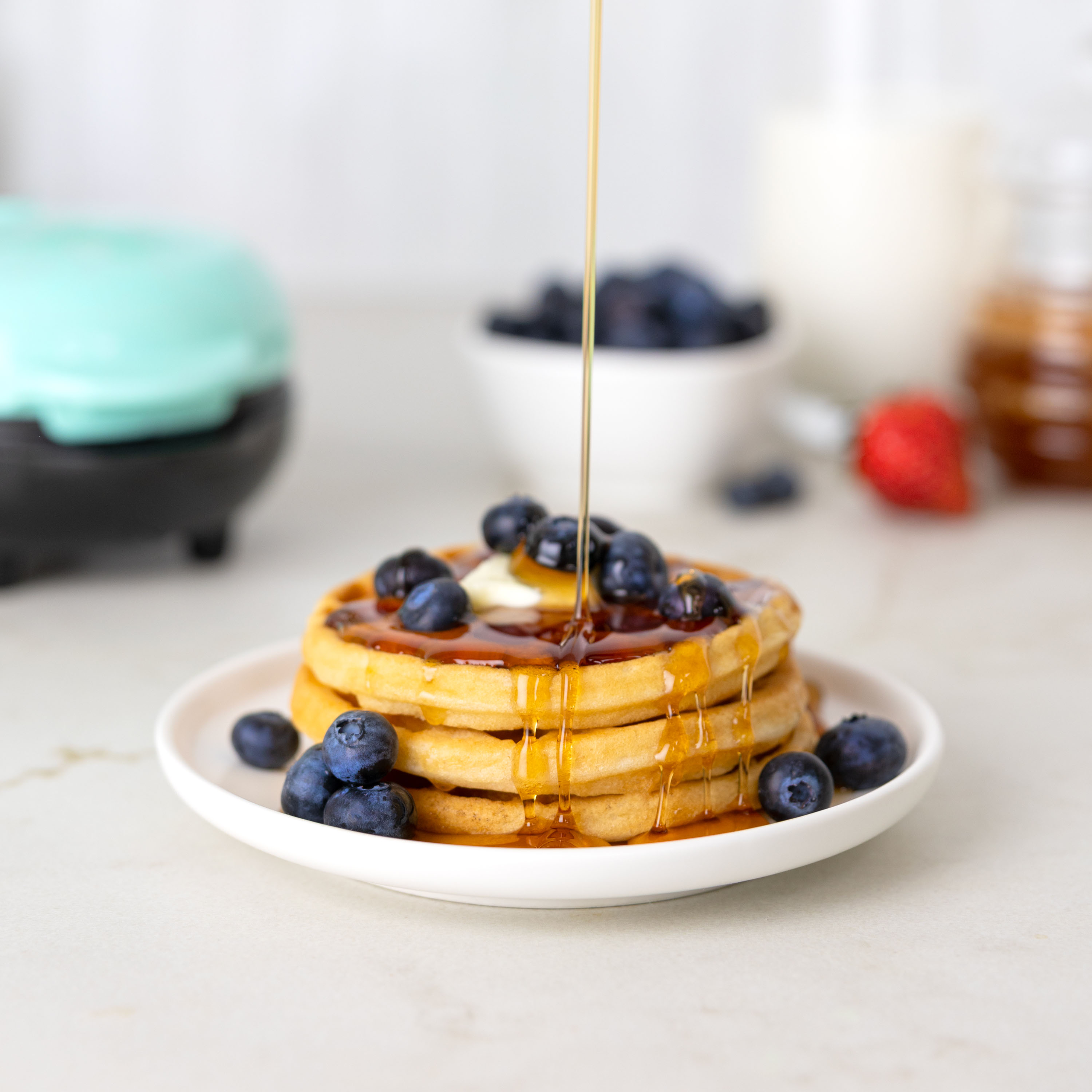 MyMini Waffle Maker, Teal photo 7