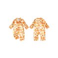 thumbnail image 2 of Cjfdfy Newborn Baby Girls Boy Halloween Satin Pajamas Romper Pumpkin Leaf Printed Long Sleeve Jumpsuit Infant Cute Halloween Holiday Fall Winter Sleepwear, 2 of 9