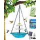 thumbnail image 1 of Fuente colgante para baño de pájaros, diseño de tres niveles, lavabo de cristal en cascada con bomba solar, perfecto para jardines al aire libre, patios y decoración de césped (azul), 1 of 5