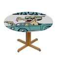 thumbnail image 3 of WYYP Retro Car Round Tablecloth, Washable for Home Kitchen Outdoor Decoration, 100% Polyester Fiber, Outdoor Picnic Camping and Indoor Kitchen Dining Party White, 3 of 8