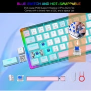 E-YOOSO 60% Mechanical Keyboard - RGB Backlit, Blue Switch, Wired Gaming Keyboard with 61 Keys for PC, Mac