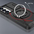 thumbnail image 3 of Rugged Shockproof Phone Cover for Samsung Galaxy S24 5G / Galaxy S25 5G 6.2", Built-in Slide Camera Protector with 360° Rotatable Ring Kickstand,Black, 3 of 8