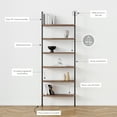 thumbnail image 3 of Nathan James Theo 6-Shelf Tall Bookcase Wall Mount Bookshelf Natural Wood Industrial Metal Frame Reclaimed Oak/Black, 3 of 6