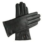 Women's Classic Leather Cashmere Lined Gloves - Black