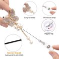 thumbnail image 6 of Crystal Rhinestones Butterfly Retractable Badge Clip Holder ABS Durability for Office Commute Workplaces Use, 6 of 8