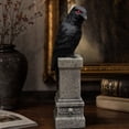thumbnail image 2 of Clearance! Halloween Light‑Up Raven Figurine, 7.87in LED Red Eye Black Halloween Tabletop Statue, Gothic Resin Crow Ornament for Halloween Decorations, 2 of 6