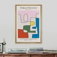 thumbnail image 2 of PixonSign Framed Canvas Print Wall Art Picasso Multicolor Geometric Line Art Abstract Shapes Illustrations Modern Art Decorative Minimal Relax/Calm for Living Room, Bedroom, Office - 24"x36" NATURAL, 2 of 5