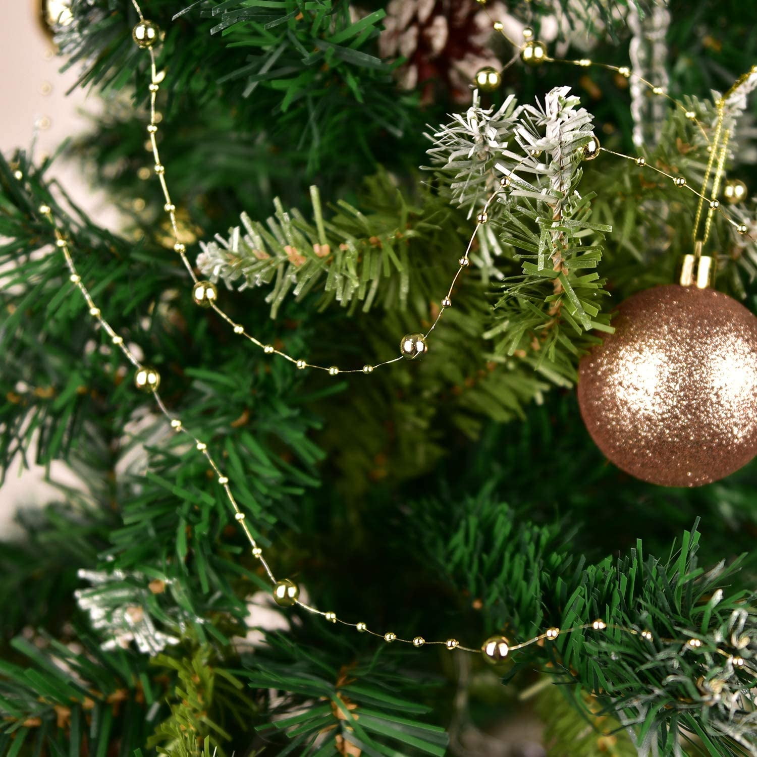 66 Feet Christmas Tree Beads, Merry Christmas Gold Bead Garland for  Christmas Tree, Plastic Words Christmas Tree String Garland Beads, Faux  Christmas