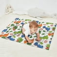 thumbnail image 2 of White Cartoon Dinosaurs Leaves Pattern Blanket,Comfortable Soft Flannel Throw Blanket,All Season,Warm Lightweight Blankets for Sofa Bed Couch Living Room Chair,30"x40", 2 of 4