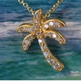 thumbnail image 4 of Beautiful Hawaiian Palm Tree Necklace, Sterling Silver Yellow-Gold Plated Palm Tree CZ Pendant, N2064 Birthday Wife Mom Valentine Gift, 4 of 6