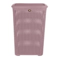 thumbnail image 3 of Kit 2 Cestos de Plástico La Ardilla Con Tapa para Ropa Tipo Rattan (Rosa), 3 of 4