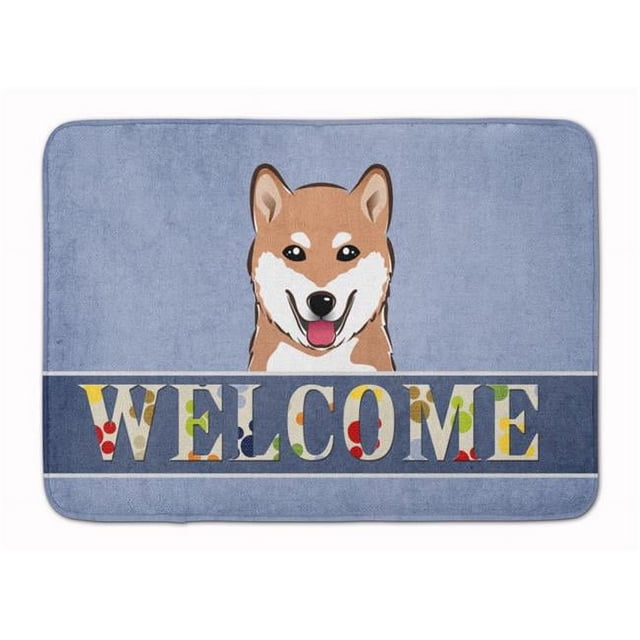Carolines Treasures BB1411RUG Shiba Inu Welcome Machine Washable Memory Foam Mat