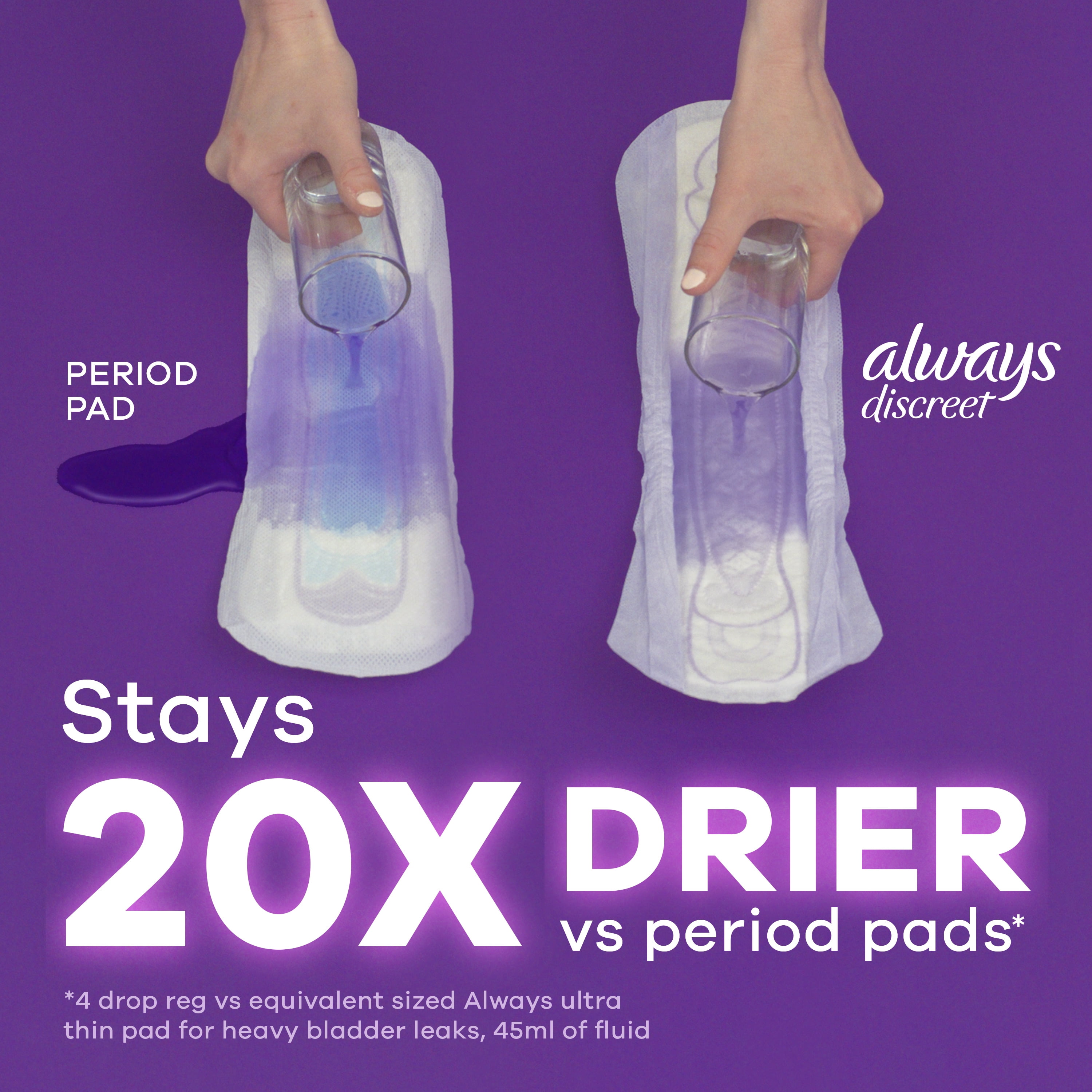 Always Discreet Ultimate Extra Protect Postpartum Incontinence Pads, Extra Heavy Absorbency, 84 Ct