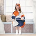 thumbnail image 7 of FORMRS Wearable Blanket Hoodie with Sleeves for Kids Cozy Flannel Sweatshirt, Blue Abstract Wavy, 7 of 7