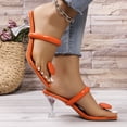 thumbnail image 2 of hopeusnice High Heels Shoes for Women Thong Sandals Breathable Soft Trendy PU Summer Shoes Non-slip Women's High Heels Shoes Tapered High heel Square Toe Dress Shoes Orange 36, 2 of 7