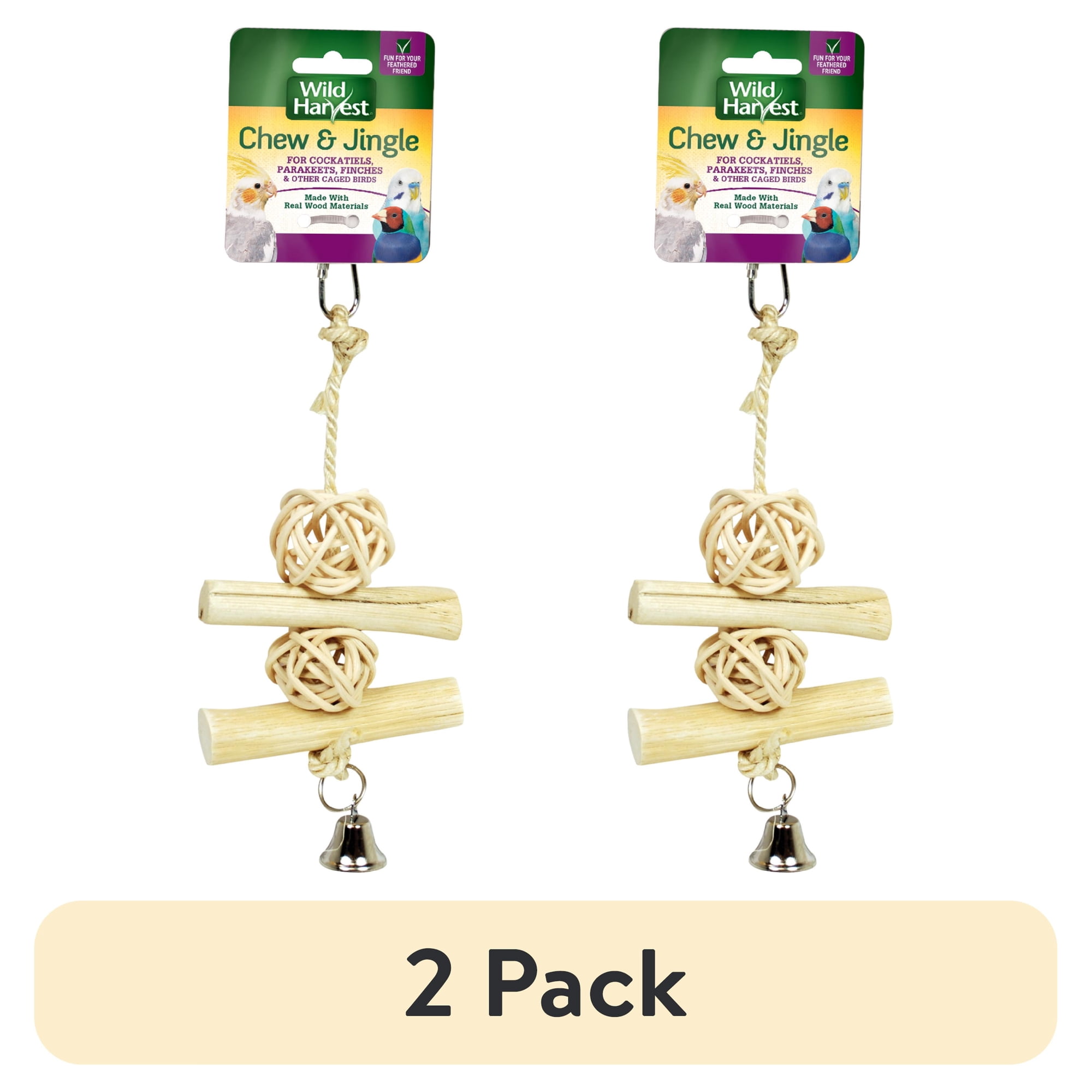 (2 pack) Wild Harvest Natural Multi Color Bird Toy , 1 Ct