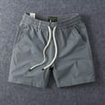 thumbnail image 4 of Men's Cargo Shorts 5" Inseam Cotton Summer Beach Shorts Elastic Waist Casual Workout Athletic Shorts, 4 of 4