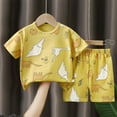 thumbnail image 2 of Jinhomg Toddler Baby Summer Sets Cute Cartoon Graphic Short Sleeve T-Shirts with Shorts Boys Girls Soft Comfy Cotton Outfits Multicolor 1-2Years, 2 of 4