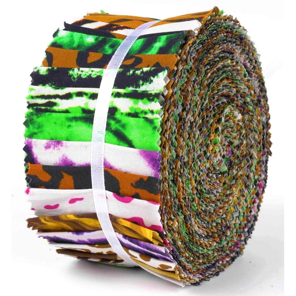 Soimoi 40Pcs Animals Print Cotton Precut Fabrics For Quilting Craft Strips 2.5x42inches Jelly Roll - Multicolor