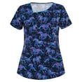 thumbnail image 1 of Snoarin Hauts de Travail d'Été Grande Taille pour Femmes Mode Manches Courtes Col Hauts Blouse d'Uniforme de Travail Chemise Uniformes de Travail pour Femmes en Liquidation, 1 of 3