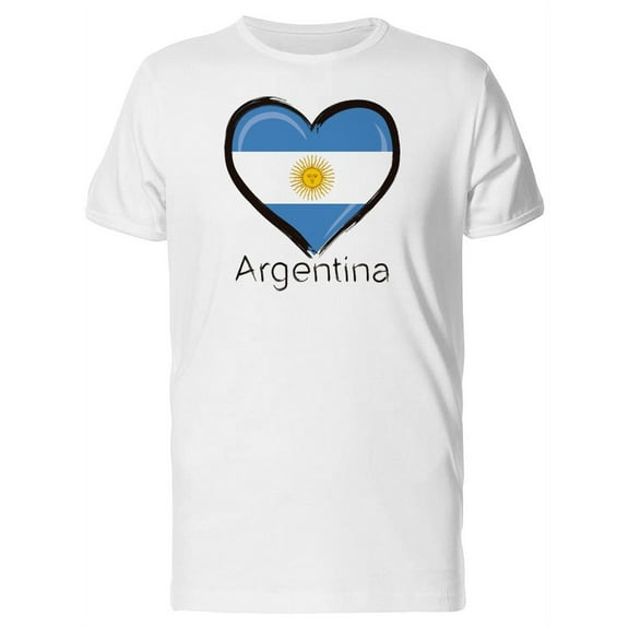 Argentina Flag Heart Tee Men's -Image by Shutterstock