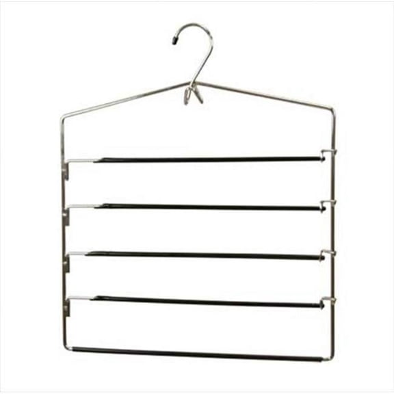 Home Basics 4 Tier Swinging Arm Trouser Hanger with Accessory Hook