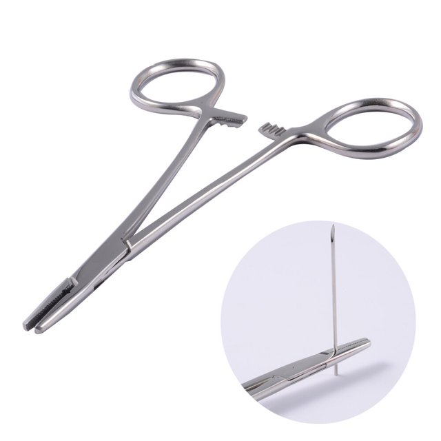 Pinza de bola de aguja de cierre de apertura de acero quirúrgico, pinzas de diferentes formas abiertas, herramienta de perforación profesional, 1 ud. Tan Jianjun unisex