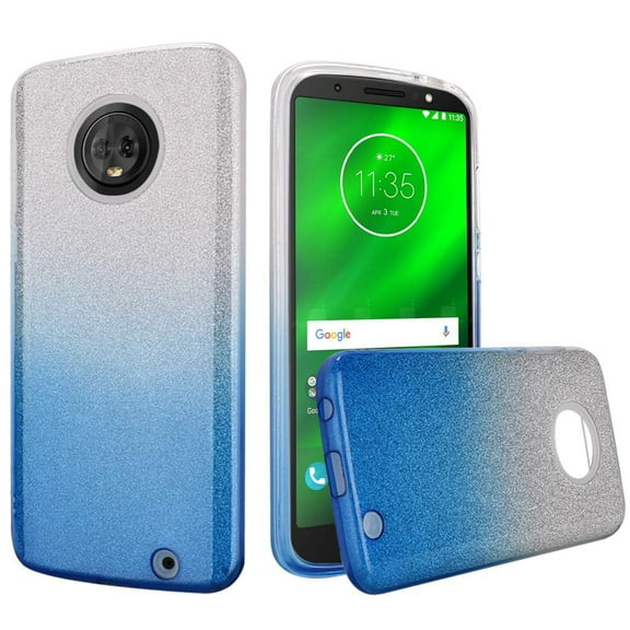 GSA TPU Gradient Glitter Two Tone Case for Motorola Moto G6 Plus Light Blue