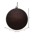 thumbnail image 2 of Vickerman 6" Chocolate Glitter Ball Ornament, 4 per Bag, 2 of 5