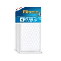Filtrete 14x20x1 HVAC Furnace Air Filter, MPR 1900 MERV 13, Ultimate Allergen Reduction, 4 Pack