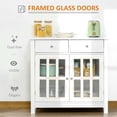 thumbnail image 4 of Sideboard Buffet Cabinet, Kitchen Cabinet with 2 Drawers and Glass Doors, Accent Cabinet, 4 of 5