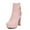 Pink, variant on asdoklhq Clearance Women Shoes Under $10,Women Retro Flat Bottom Shoes Casual Boots Plus Size Slip On Double Zipper Shoes