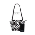 thumbnail image 5 of Single Shoulder Bag Rivet Bag 7.48×7.48×3.94in Removable Shoulder Belt Can Be Held Or Diagonal Across A Variety Of Matching Styles Black Geometric Lines_3, 5 of 6