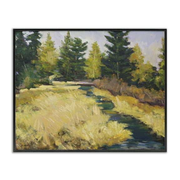 Stupell Industries Mammoth Creek Landscape Landscape & Nature Painting Black Framed Art Print Wall Art, 14 x 11