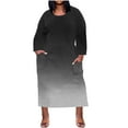 thumbnail image 3 of DDAPJ pyju T Shirt Dresses for Women Trendy Casual Plus Size Dresses Oversized Long Sleeve Maxi Dresses with Pockets Black XXXXXL, 3 of 6