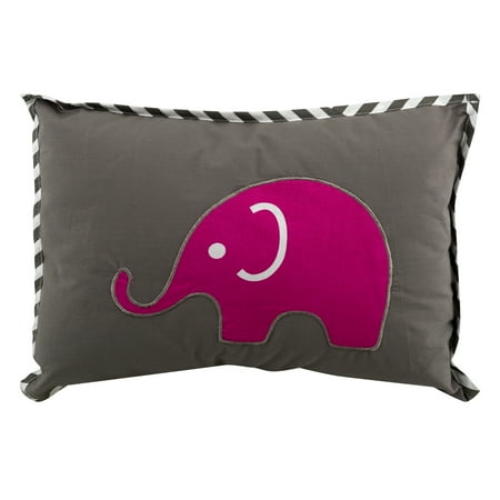 Bacati Decorative Pillow Pink/Grey Elephants, 1.0 CT