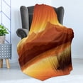 thumbnail image 4 of Lake Soft Flannel Fleece Throw Blanket, Abstract Landscape Huge Mountains at Sunset near Lake Grass, Cozy Plush for Indoor and Outdoor Use, 50" x 70", Brown Orange, by Ambesonne, 4 of 5