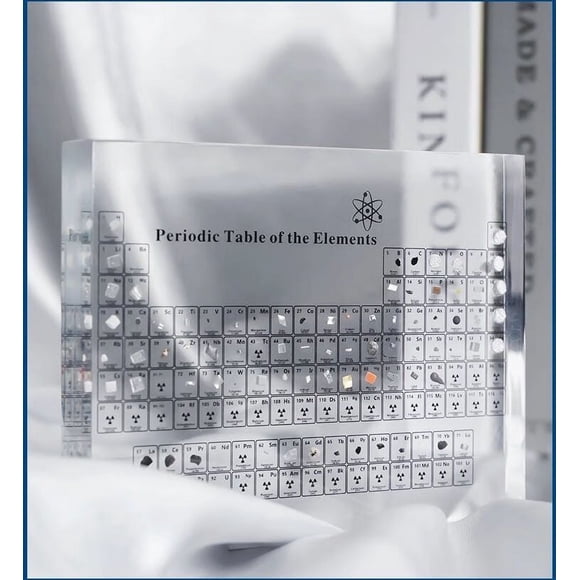 Todaioua Periodic Table with Real Elements Inside - 83 Kinds of Real Elements & Acrylic Display Stand, for Science Lovers, Chemistry Chart Tools, Gifts and Crafts Decoration (5.9" x 4.5")