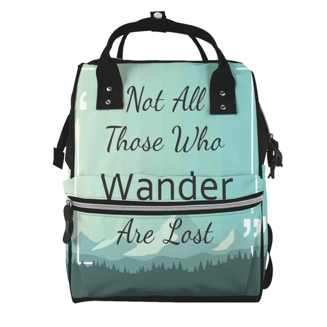 Disketp Not All Those Who Wander Are Lost1 Mochila de Pañales de Gran Capacidad con Múltiples Bolsillos, Mochila de Viaje Multifuncional para Bebé, Unisex, Moderna y Resistente