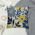 thumbnail image 2 of Nawypu Navy Blue Yellow Dahlia Pillow Covers, Yellow Grey Dahlia Floral Outdoor Decorative Throw Pillows Summer Geometry Flower Pillowcase Square Cushion Cover for Home Sofa, 2 of 5