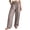 Brown, variant on Checkered Gingham Wide Leg Pants Women's Casual Comfort Fit with Drawstring Waist (Black, XXL)
