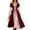 Wine, variant on Dpjklzsn Women's Renaissance Lace Up Maxi Dress with Square Neck, Layered Bell Sleeves and Corset Waist