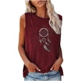 thumbnail image 1 of Womens Sleeveless Top V-Neck Pullover Printing Vest, 1 of 1