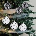 thumbnail image 4 of LanSuare 6Pcs Christmas Balls Ornaments for Xmas Tree, 2.36Inch Shatterproof Stripe Pattern Black-White Hanging Balls, Xmas Ball Ornaments for Holiday Party Decor, 4 of 6