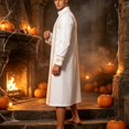 thumbnail image 6 of BELTNOV Men's White Priest Robe Halloween Costume Gold Cross Embroidered Clergy Cosplay Outfit Long Sleeve Church Minister Fancy Dress for Party White, 6 of 9