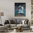 thumbnail image 2 of Stupell Industries Fish Out Of Water Shark Canvas Wall Art design by Vincent Hie, 40 x 30, 2 of 7