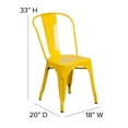 thumbnail image 6 of Flash Furniture Commercial Grade 4 Pack Yellow Metal Indoor-Outdoor Stackable Chair, 6 of 14