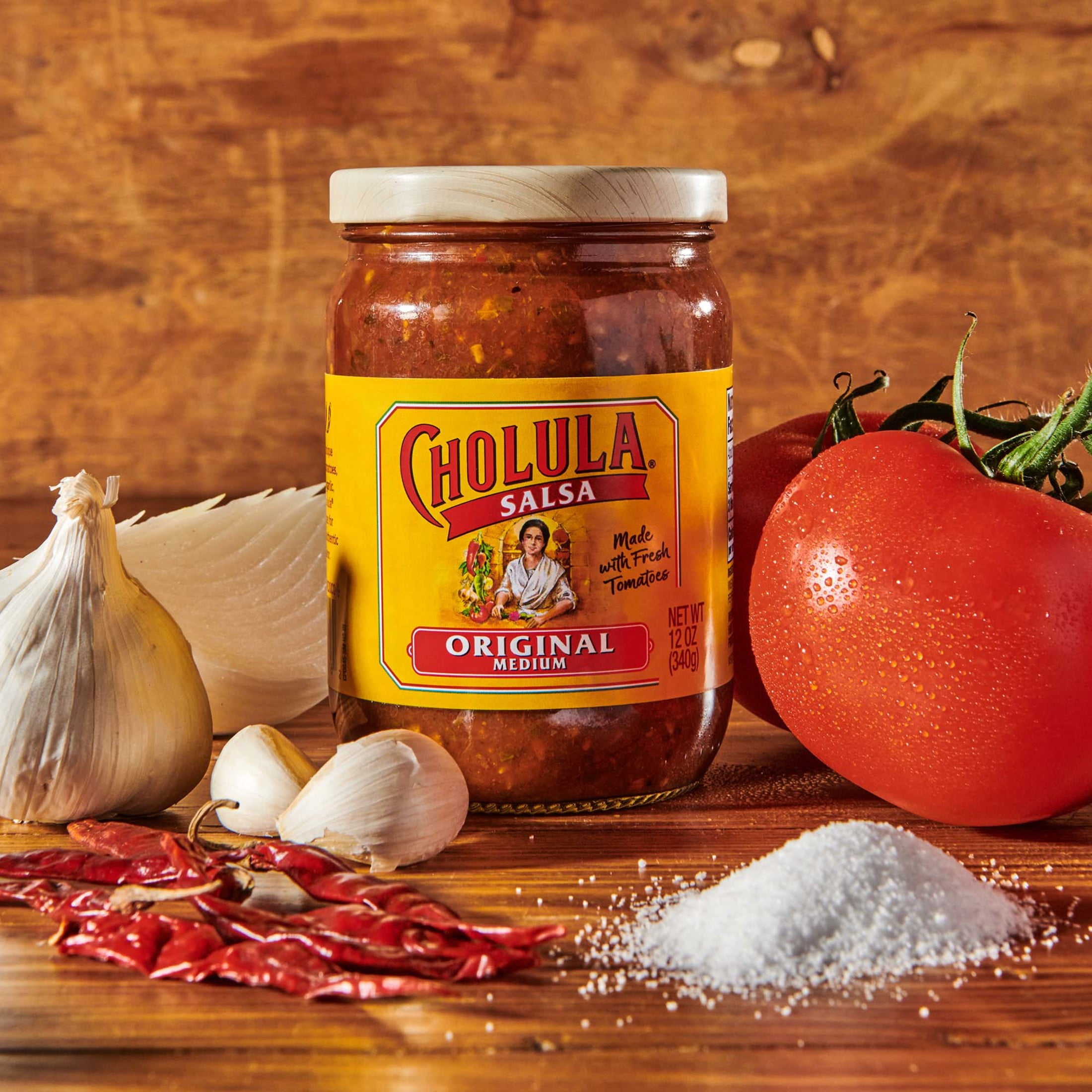 (6 pack) Cholula Gluten Free Original - Medium Salsa, 12.0 oz Jar
