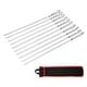 thumbnail image 2 of Brochetas de Metal para asar perfecl Juego de brochetas para parrilla 6 uds, 2 of 8