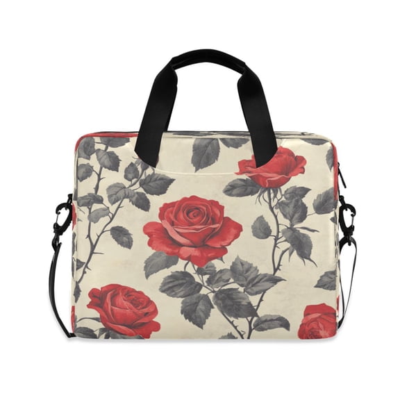 16inch Laptop Briefcase, Business Laptop Bag with Detachable Strap & Padded Compartment, Water-Resistant Polyester,Rose